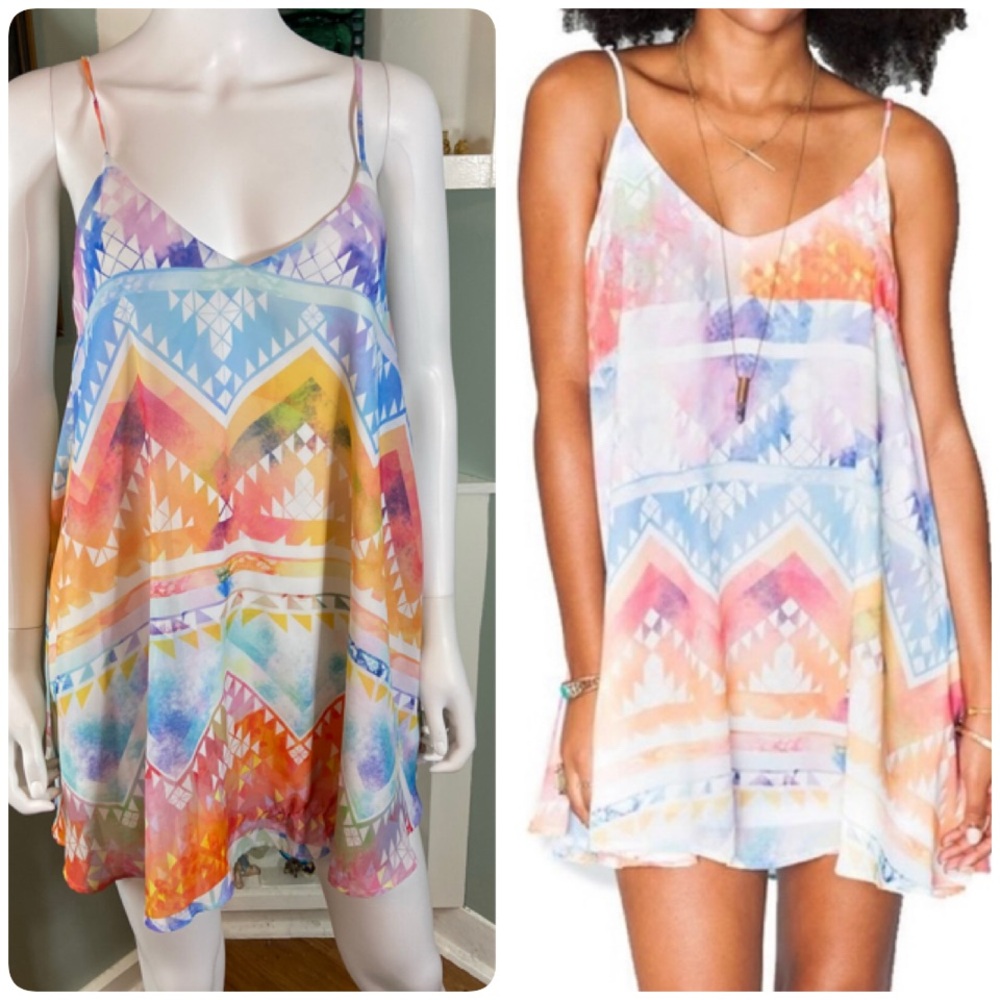 Show Me Your MuMu Salvation Mountain Southwestern trapeze tunic top blouse XS